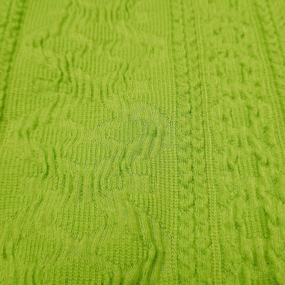 Onque Casual Short Sleeve Ribbed Knit Shirt V-Neck & Side Hem Buttons Green - Picture 4 of 8